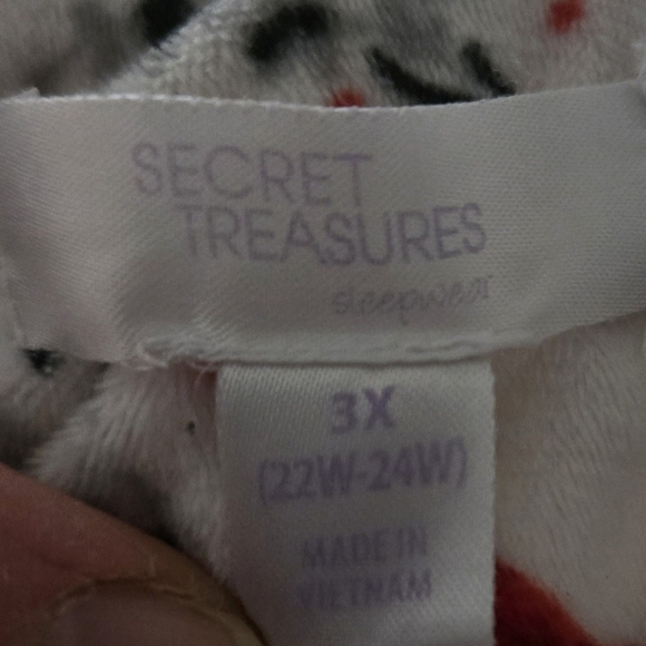 Secret Treasures Floral Fleece Long Nightgown Birds Floral Lace Size 3X - Picture 7 of 8